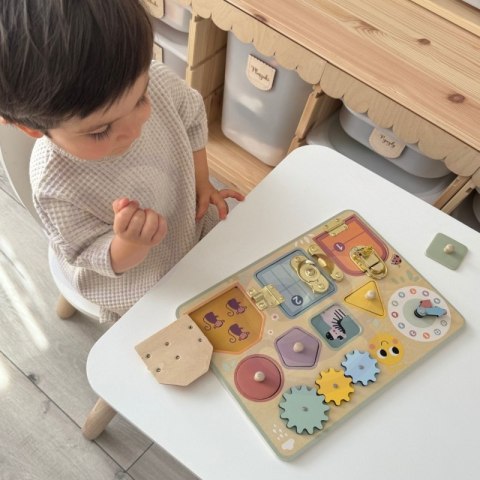 TOOKY TOY Tablica Manipulacyjna Zamki Zębatki Sorter Zegar Tooky Toy