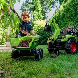 FALK Traktor CLAAS AVEC Zielony na Pedały z Przyczepką od 3 Lat FALK