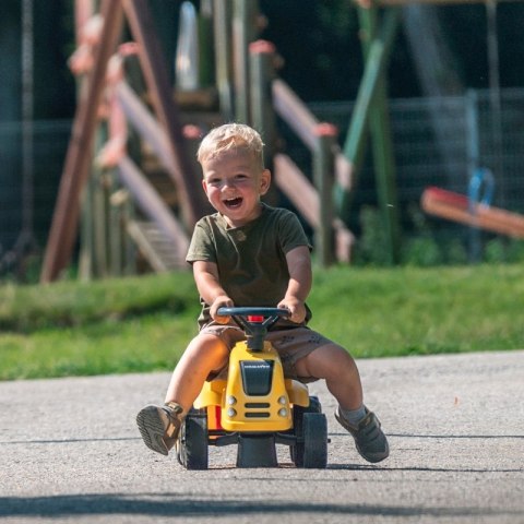 FALK Traktorek Baby Komatsu Żółty z Przyczepką + akc. od 1 roku FALK