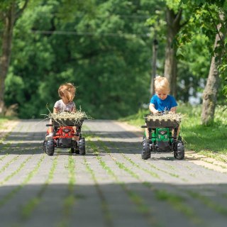 FALK Traktorek Supercharger Czerwony Otwierana Maska z Przyczepką + Łyżka Od 2 Lat FALK