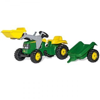 Rolly Toys RollyKid John Deere Traktor na Pedały z Łyżką i Przyczepą - Zielony Rolly Toys