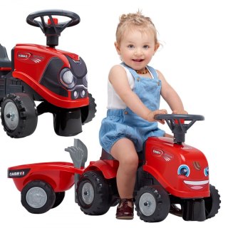 FALK Jeździk Traktorek Baby Case IH Ride-On Czerwony z Przyczepką + akc. od 12 miesięcy FALK