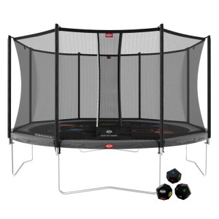 BERG Trampolina Favorit Gray 430 cm + Siatka Bezpieczeństwa Comfort + Gra Zręcznościowo Logiczna LEVELS Berg