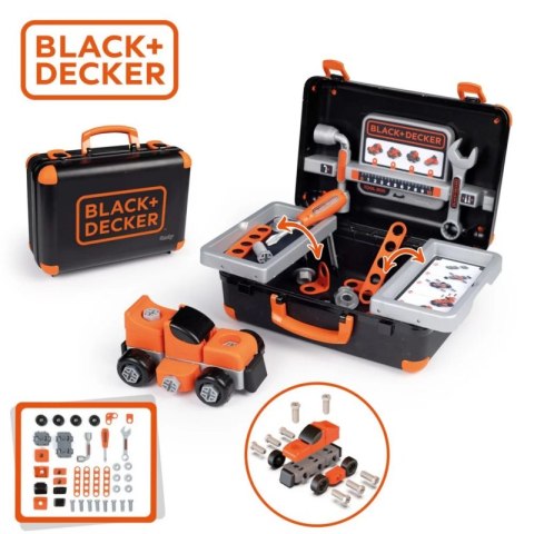 SMOBY Black & Decker Walizka z Narzędziami + Samochód w Częściach Smoby