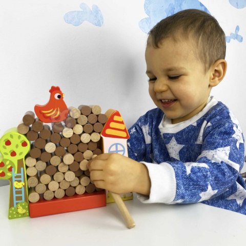 TOOKY TOY Gra Jenga Spadająca Kura Drewniana Farma Tooky Toy