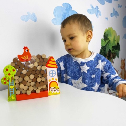 TOOKY TOY Gra Jenga Spadająca Kura Drewniana Farma Tooky Toy