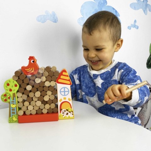 TOOKY TOY Gra Jenga Spadająca Kura Drewniana Farma Tooky Toy