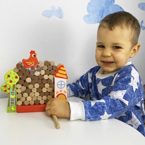 TOOKY TOY Gra Jenga Spadająca Kura Drewniana Farma Tooky Toy