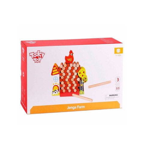 TOOKY TOY Gra Jenga Spadająca Kura Drewniana Farma Tooky Toy