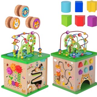 TOOKY TOY Kostka Edukacyjna Sorter Labirynt Przeplatanka Zwierzątka Tooky Toy