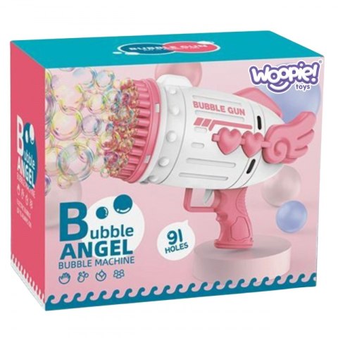 WOOPIE Pistolet do Robienia Baniek Mydlanych 91 Otworów Różowy Woopie