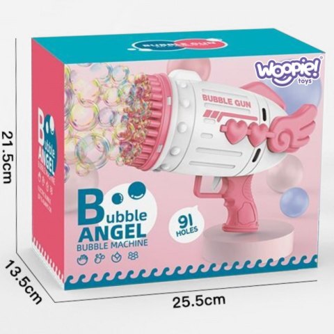 WOOPIE Pistolet do Robienia Baniek Mydlanych 91 Otworów Różowy Woopie