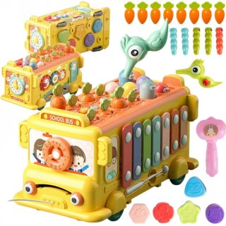 WOOPIE BABY Interaktywny Autobus Montessori Edukacyjny 6w1 Młoteczek Cymbałki +18 m Woopie