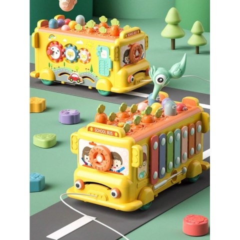 WOOPIE BABY Interaktywny Autobus Montessori Edukacyjny 6w1 Młoteczek Cymbałki +18 m Woopie