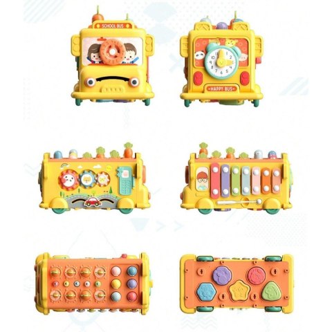 WOOPIE BABY Interaktywny Autobus Montessori Edukacyjny 6w1 Młoteczek Cymbałki +18 m Woopie