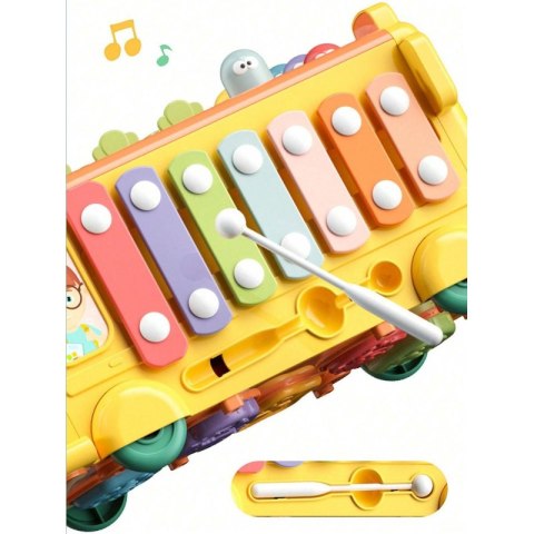 WOOPIE BABY Interaktywny Autobus Montessori Edukacyjny 6w1 Młoteczek Cymbałki +18 m Woopie