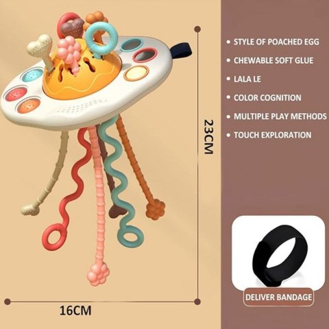 WOOPIE BABY Zabawka Sensoryczna Montessori Gryzak Grzechotka Wielofunkcyjny UFO Woopie