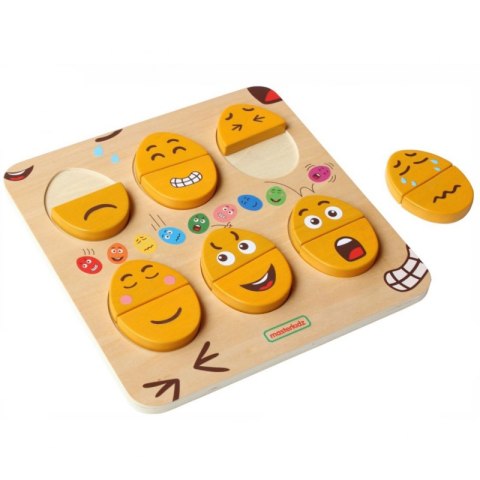 MASTERKIDZ Tablica do Nauki Emocji Drewniane Jajka jaki Humor? Montessori Masterkidz