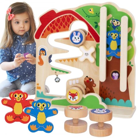 TOOKY TOY Drewniana Tablica Manipulacyjna Montessori Labirynt Tooky Toy