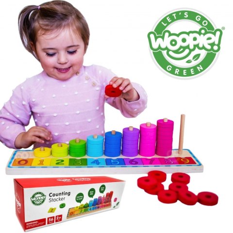 WOOPIE GREEN Układanka Nauka Liczenia i Kolorów Montessori 56 el. Woopie