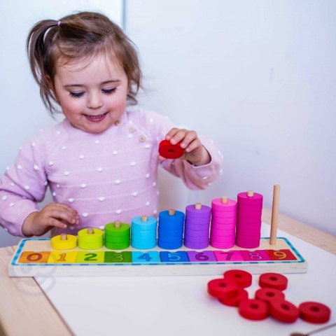 WOOPIE GREEN Układanka Nauka Liczenia i Kolorów Montessori 56 el. Woopie