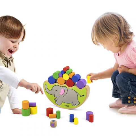 VIGA Drewniana układanka Balansujący Słoń Montessori Viga Toys