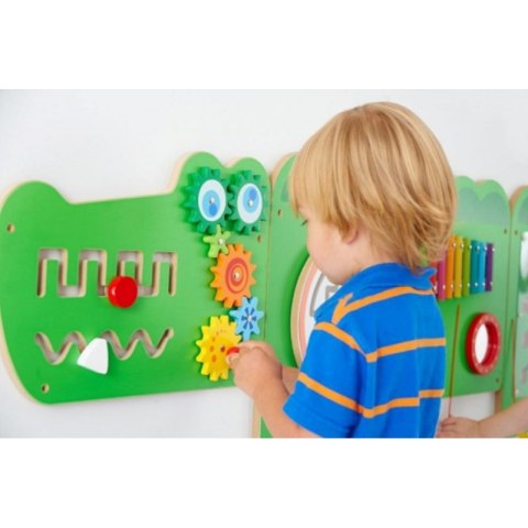 VIGA Tablica Sensoryczna Manipulacyjna Krokodyl Certyfikat FSC Montessori Viga Toys