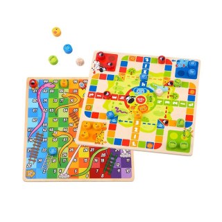 TOOKY TOY Gry Planszowe Logiczne 2w1 Ludo Chińczyk + Uwolnij Zwierzątka Tooky Toy