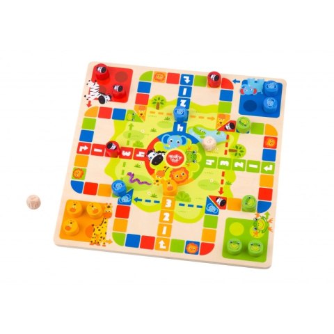 TOOKY TOY Gry Planszowe Logiczne 2w1 Ludo Chińczyk + Uwolnij Zwierzątka Tooky Toy