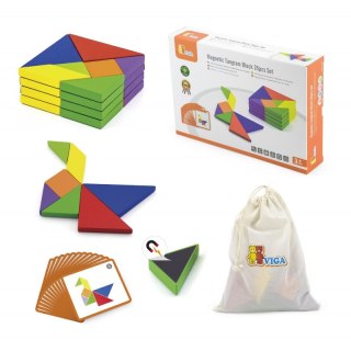 VIGA Tangram Drewniana Gra Logiczna Układanka Certyfikat FSC Viga Toys