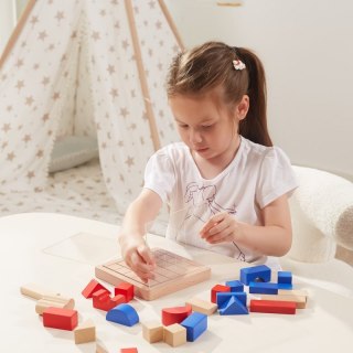 VIGA Drewniana Gra Budowanie Klocki 3D Montessori Viga Toys