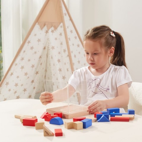 VIGA Drewniana Gra Budowanie Klocki 3D Montessori Viga Toys