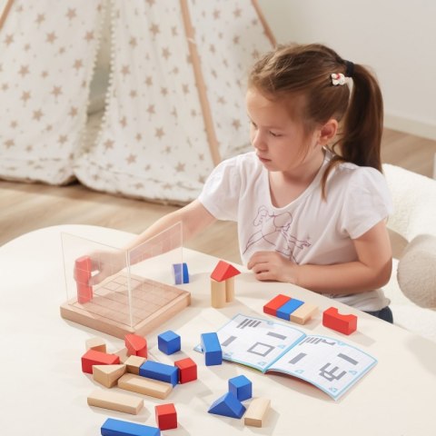 VIGA Drewniana Gra Budowanie Klocki 3D Montessori Viga Toys