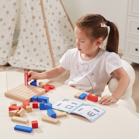 VIGA Drewniana Gra Budowanie Klocki 3D Montessori Viga Toys