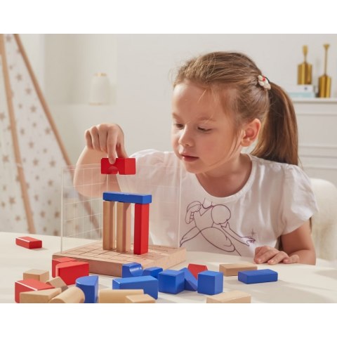 VIGA Drewniana Gra Budowanie Klocki 3D Montessori Viga Toys