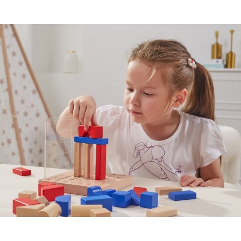 VIGA Drewniana Gra Budowanie Klocki 3D Montessori Viga Toys