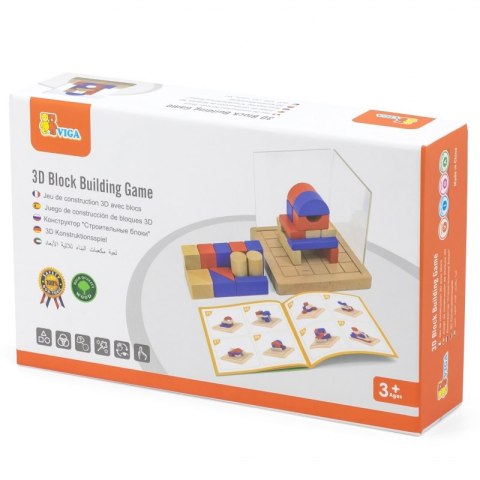 VIGA Drewniana Gra Budowanie Klocki 3D Montessori Viga Toys