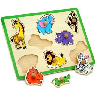 VIGA Drewniane Puzzle Zwierzęta z ZOO Układanka Viga Toys