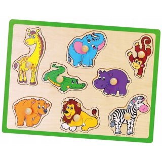 VIGA Drewniane Puzzle Zwierzęta z ZOO Układanka Viga Toys