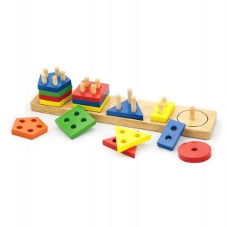 Viga Drewniane Klocki z sorterem kształtów Montessori Viga Toys