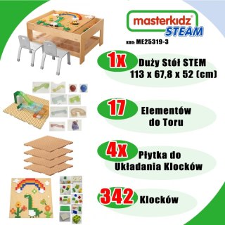 MASTERKIDZ Drewniany Stół Edukacyjny + AKCESORIA STEM WALL + 359 el. Masterkidz