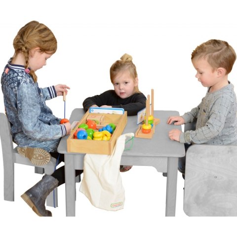 MASTERKIDZ Duża Drewniana Nawlekanka Sznurowanka Karty w pudełku Montessori Masterkidz