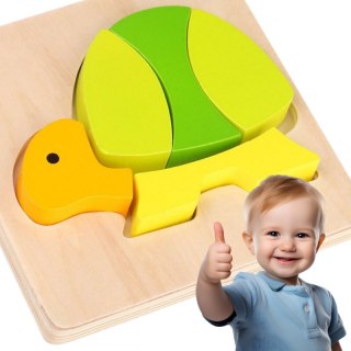 TOOKY TOY Puzzle Układanka Montessori Grube Klocki Żółw 5 el. Tooky Toy