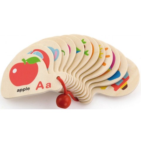 VIGA Drewniana Książeczka do Nauki Alfabetu i Angielskiego Montessori Viga Toys