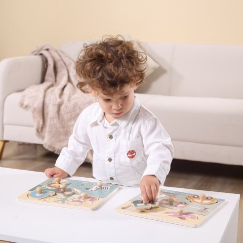 VIGA PolarB Drewniane Puzzle Zwierzęta z Pinezkami Viga Toys