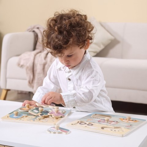 VIGA PolarB Drewniane Puzzle Zwierzęta z Pinezkami Viga Toys