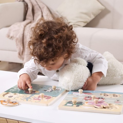 VIGA PolarB Drewniane Puzzle Zwierzęta z Pinezkami Viga Toys