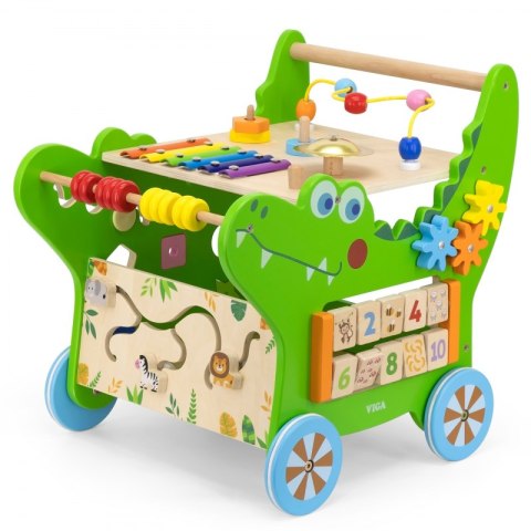 VIGA Drewniany Pchacz Edukacyjny Krokodylek 12w1 Viga Toys