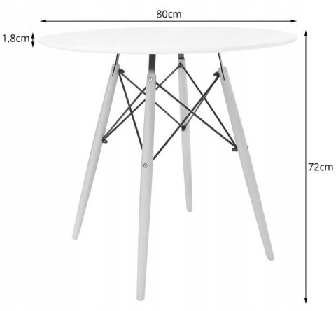 Zestaw stół okrągły TODI 80cm czarny + 4 krzesła OSAKA czarne