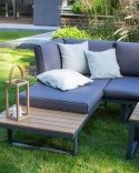 Modułowy zestaw mebli ogrodowych - 2 sofy, stolik